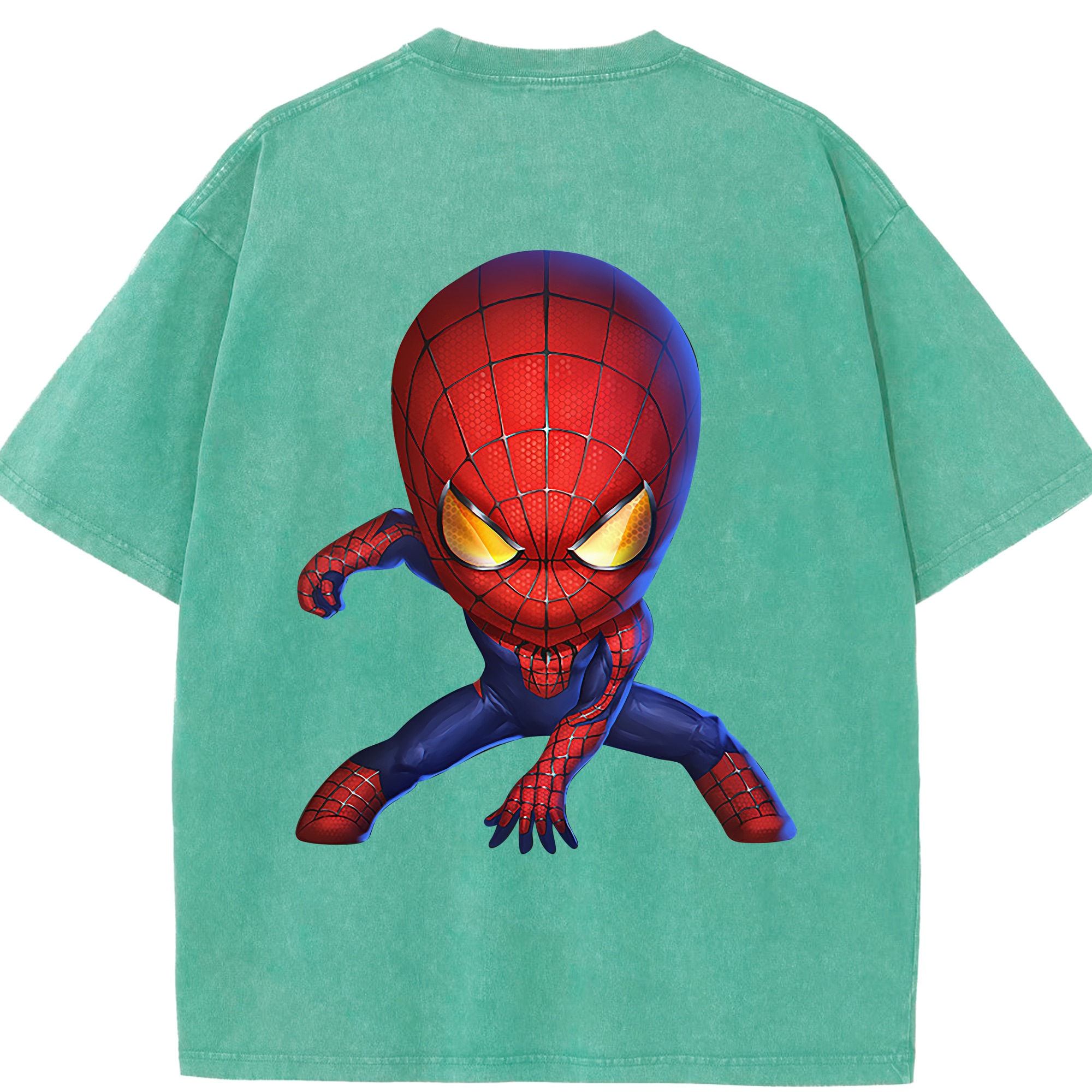 （画像用） Spider Man スパイダーマン 綿100% ヴィンテージ風 半袖Tシャツ（背面プリント）